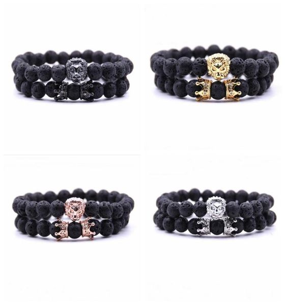 2 pcsset animal king lion head lava stone bracelet black natural stone crown couple braclet sets for men hand jewelry accessories5404197
2 pcsset animal king lion head lava stone bracelet black natural stone crown couple braclet sets for men hand jewelry accessories5404197