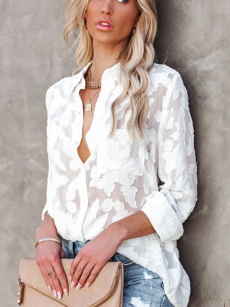 women's blouses shirts mesh see through long sleeve white women streetwear flower jacquard button down shirt oversize blouse 230516
women's blouses shirts mesh see through long sleeve white women streetwear flower jacquard button down shirt oversize blouse 230516