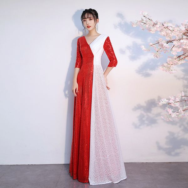 2023 new evening dress chorus performance dress long dress purchase contact us, Black;red
2023 new evening dress chorus performance dress long dress purchase contact us, Black;red