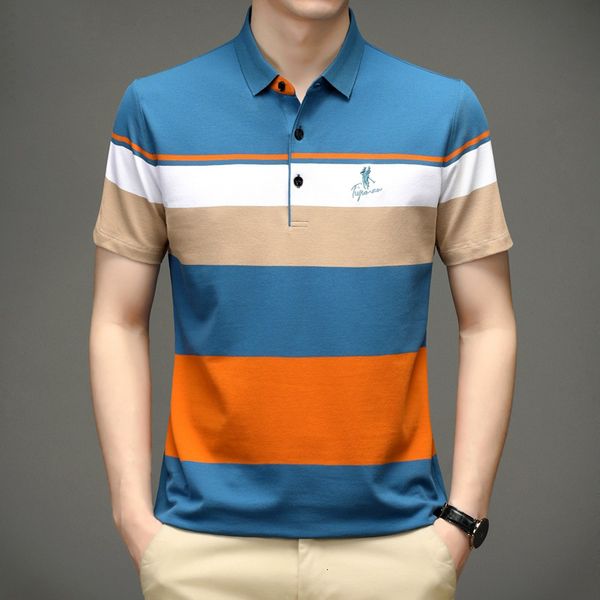 men's polos 2023 loose striped tshirt pure cotton thin shortsleeved tshirt lapel embroidered polo shirt 230517, White;black
men's polos 2023 loose striped tshirt pure cotton thin shortsleeved tshirt lapel embroidered polo shirt 230517, White;black