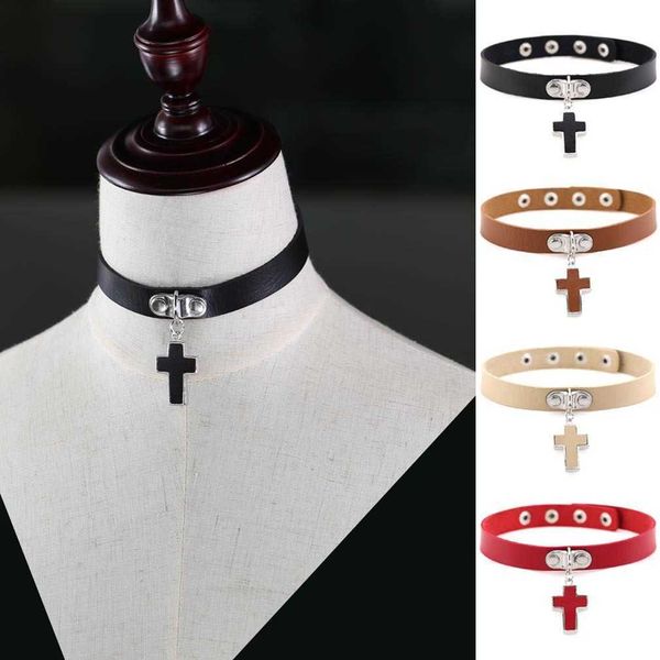 jewelry pendant necklace new gothic pu leather necklace collar chain minimalist cross pendant, Black
jewelry pendant necklace new gothic pu leather necklace collar chain minimalist cross pendant, Black