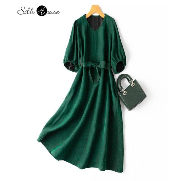 dresses old green turtle cracks xiangyun yarn silk big swing dress 100% natural silk medium length dress, Black;gray
dresses old green turtle cracks xiangyun yarn silk big swing dress 100% natural silk medium length dress, Black;gray