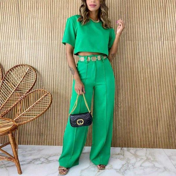 suit loose round neck pant short sleeve t shirt with trousers midriff outfit solid color summer two piece, White
suit loose round neck pant short sleeve t shirt with trousers midriff outfit solid color summer two piece, White
