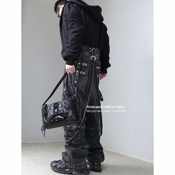 mens jeans firmranch double wear raver multiple pockets laceup for men women oversized wash old baggy denim pants 230516, Blue
mens jeans firmranch double wear raver multiple pockets laceup for men women oversized wash old baggy denim pants 230516, Blue