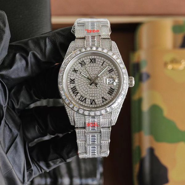 full diamond watch mens watch 41mm automatic mechanical movement watch business designer watch montre luxe multicolor, Slivery;brown
full diamond watch mens watch 41mm automatic mechanical movement watch business designer watch montre luxe multicolor, Slivery;brown