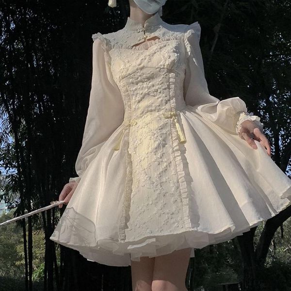 dresses lolita white long sleeve dresses for women cheongsams new elegant slim window dress graduation vintage clothes fairy lovely lace, Black;gray
dresses lolita white long sleeve dresses for women cheongsams new elegant slim window dress graduation vintage clothes fairy lovely lace, Black;gray
