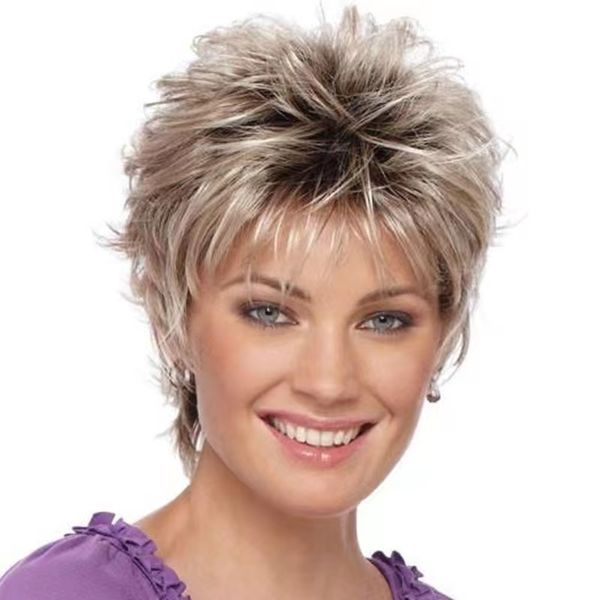 middle aged and elderly mothers wigs women's short curly hair thin breathable lifelike needle delivery all head, Black;brown
middle aged and elderly mothers wigs women's short curly hair thin breathable lifelike needle delivery all head, Black;brown