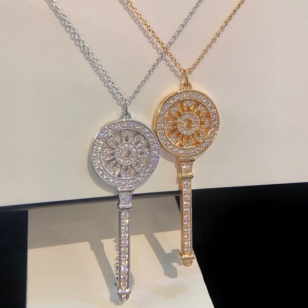 new designer necklace pendant novel design key pattern inlaid with diamond elegant and generous social gathering, Silver
new designer necklace pendant novel design key pattern inlaid with diamond elegant and generous social gathering, Silver