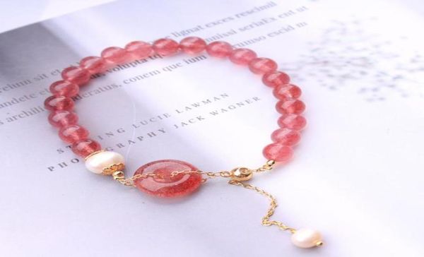 beaded strands natural strawberry color bracelet safe buckle adjustable design diy5251800, Black
beaded strands natural strawberry color bracelet safe buckle adjustable design diy5251800, Black
