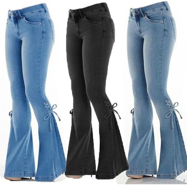 jeans fashion high waist flared jeans women bow boot cut casual lady lace up trousers cowgirl vintage blue bell bottom denim pants emo
jeans fashion high waist flared jeans women bow boot cut casual lady lace up trousers cowgirl vintage blue bell bottom denim pants emo