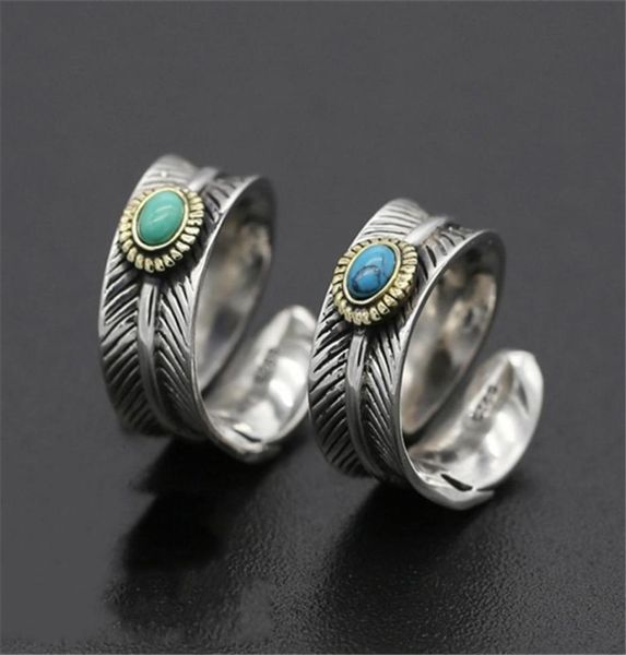 925 sterling silver adjustable band rings crooked curly feather with turquoise stones simple antique vintage handmade designer lux9080029
925 sterling silver adjustable band rings crooked curly feather with turquoise stones simple antique vintage handmade designer lux9080029