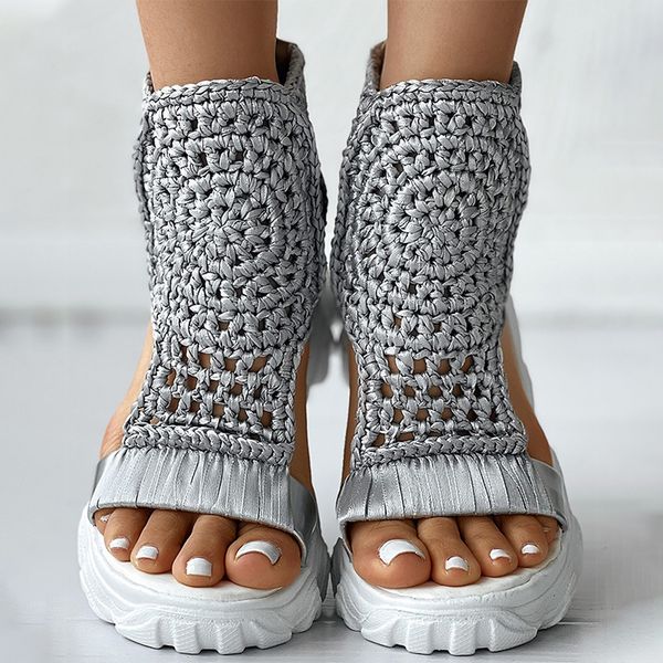 sandals sandals women braided geometric wedge sandals knitted elastic summer shoes mesh flat sandals hollow female platform shoes 230518, Black
sandals sandals women braided geometric wedge sandals knitted elastic summer shoes mesh flat sandals hollow female platform shoes 230518, Black