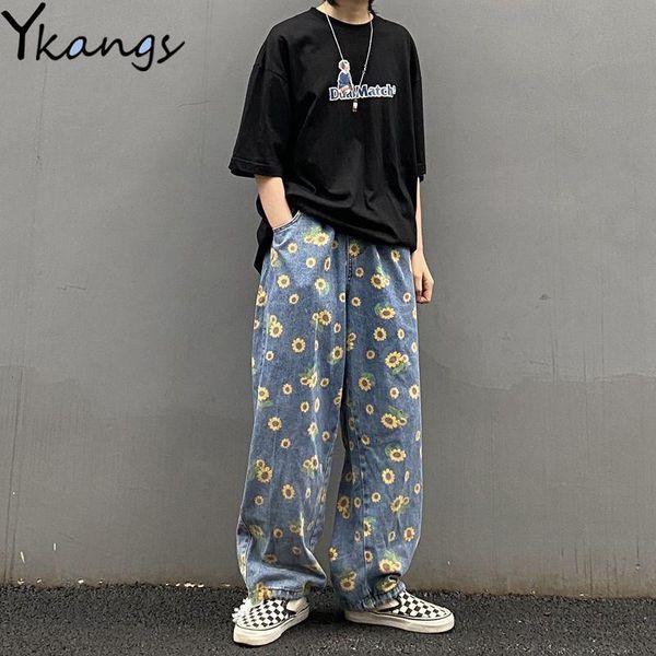 jeans women's daisy printing summer straight jeans 2020 fashion hip hop wide leg jeans high waist joggers loose denim pants clothing, Blue
jeans women's daisy printing summer straight jeans 2020 fashion hip hop wide leg jeans high waist joggers loose denim pants clothing, Blue