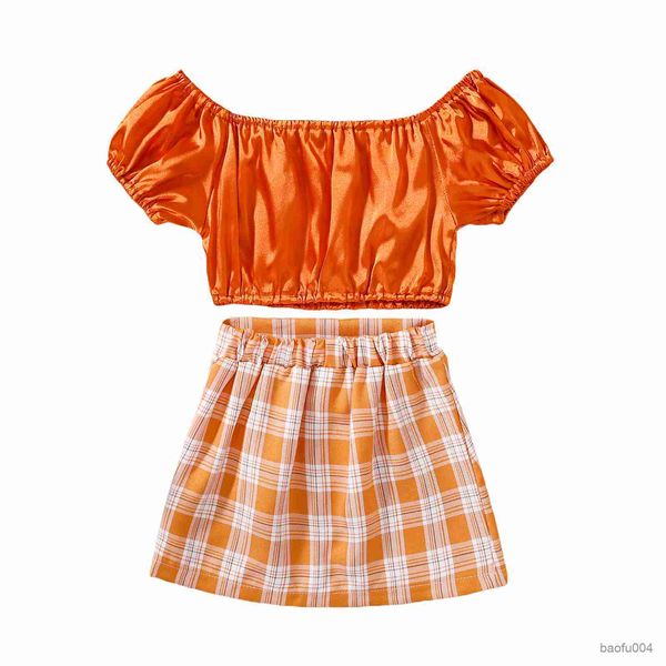 clothing sets children girl off shoulder and skirt plaid print pleated decoration sweet summer clothing r230518, White
clothing sets children girl off shoulder and skirt plaid print pleated decoration sweet summer clothing r230518, White