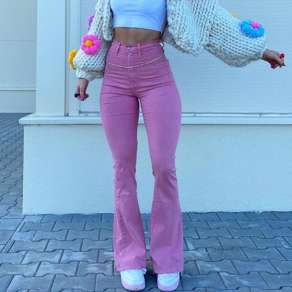 jeans pink stretch women jeans high waist slim vintage flared pants fashion personality denim trousers female streetwear y2k, Blue
jeans pink stretch women jeans high waist slim vintage flared pants fashion personality denim trousers female streetwear y2k, Blue