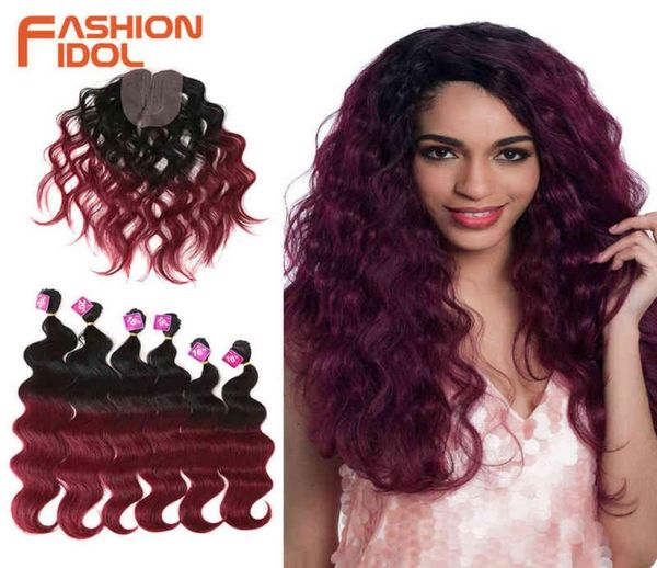 fashion idol body wave curl hair 1620 inch 7pieceslot 240g synthetic hair bundles with closure middle part lace closure fiber h28983459, Black
fashion idol body wave curl hair 1620 inch 7pieceslot 240g synthetic hair bundles with closure middle part lace closure fiber h28983459, Black