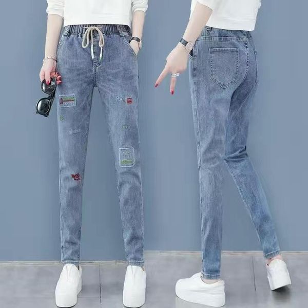 jeans super elastic high waist jeans women vintage harem pants large size spring autumn denim trousers korean drawstring legging jeans, Blue
jeans super elastic high waist jeans women vintage harem pants large size spring autumn denim trousers korean drawstring legging jeans, Blue