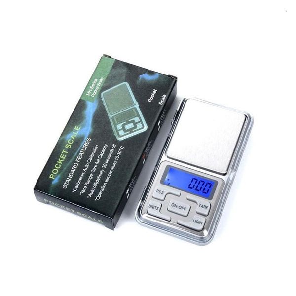 Image of Weighing Scales Mini Electronic Digital Scale Diamond Jewelry Weigh Nce Pocket Gram Lcd Display 500G/0.1G 200G/0.01G With Retail Dro Dhfna