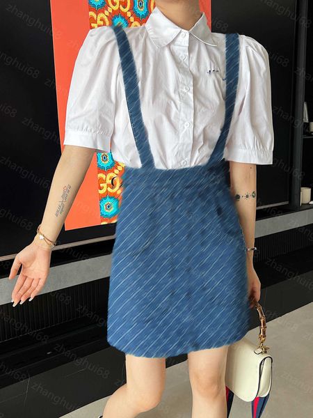 23ss skirt set womens designer clothing lapel embroidered short sleeve shirt presbyard jacquard monogram denim backstrap skirt sets womens c, White
23ss skirt set womens designer clothing lapel embroidered short sleeve shirt presbyard jacquard monogram denim backstrap skirt sets womens c, White