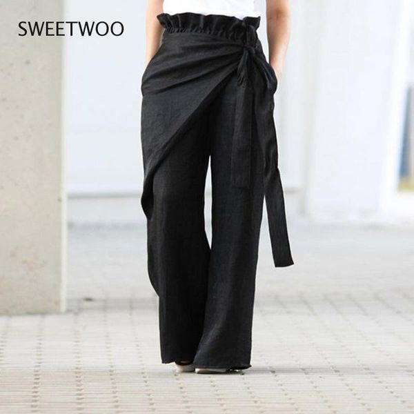 capris 2021 summer wideleg pants women's hemp highwaist trousers retro loose wideleg pants irregular bow tie trousers women, Black;white
capris 2021 summer wideleg pants women's hemp highwaist trousers retro loose wideleg pants irregular bow tie trousers women, Black;white