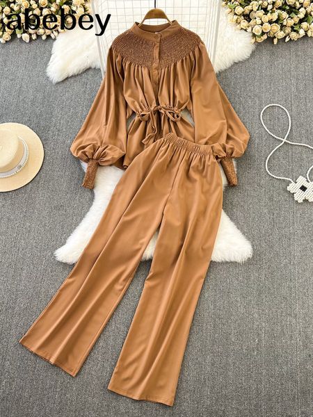 women's two piece pants female casual fashion two piece suits long sleeve button shirt igh waist wide leg long pants solid autumn sets, White
women's two piece pants female casual fashion two piece suits long sleeve button shirt igh waist wide leg long pants solid autumn sets, White