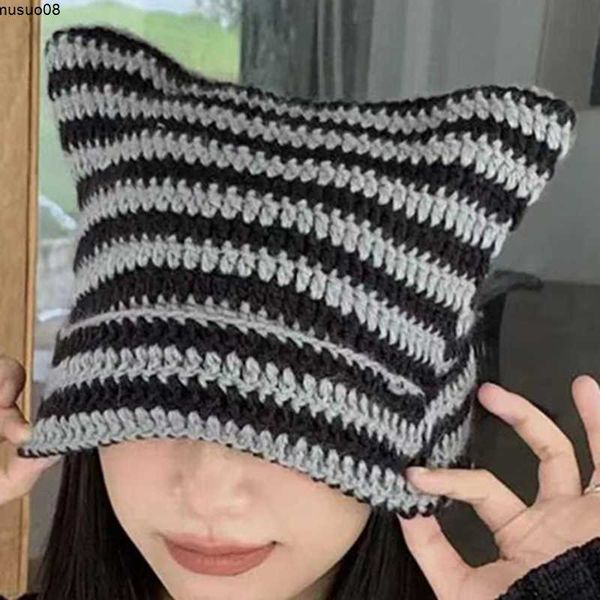 beanie/skull caps cute devil horn knitting striped beanie hat 2022 autumn winter knitted wool caps girl cat ear pointed pullover women bonne, Blue;gray
beanie/skull caps cute devil horn knitting striped beanie hat 2022 autumn winter knitted wool caps girl cat ear pointed pullover women bonne, Blue;gray