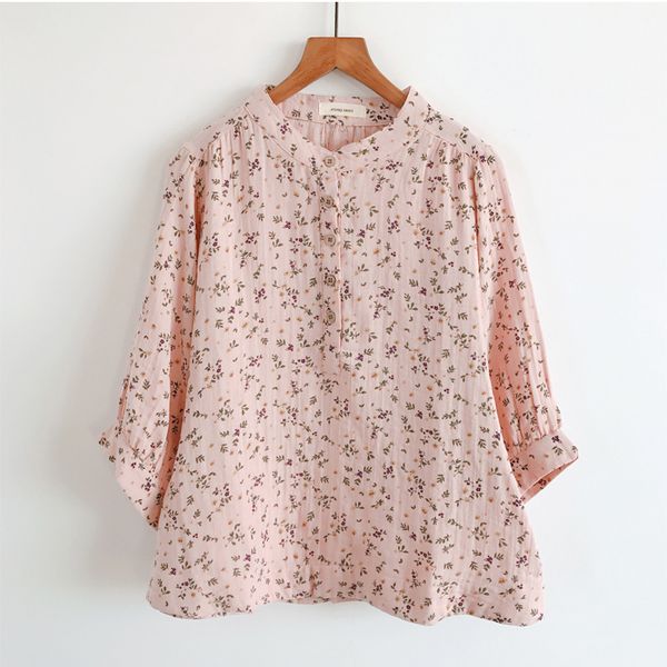 women's blouses shirts summer cotton yarn blouse japan style mori girl floral print stand collar three quarter sleeve shirt 230517, White
women's blouses shirts summer cotton yarn blouse japan style mori girl floral print stand collar three quarter sleeve shirt 230517, White