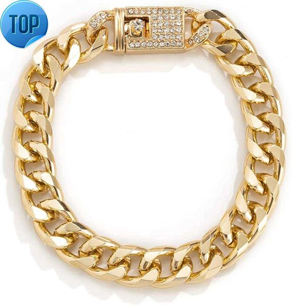 pingyongchang punk chic iced out rhinestone cuban clasp necklace bracelet hip hop gold cuban link zircon inlay clasp curb chain necklace bra, Silver
pingyongchang punk chic iced out rhinestone cuban clasp necklace bracelet hip hop gold cuban link zircon inlay clasp curb chain necklace bra, Silver
