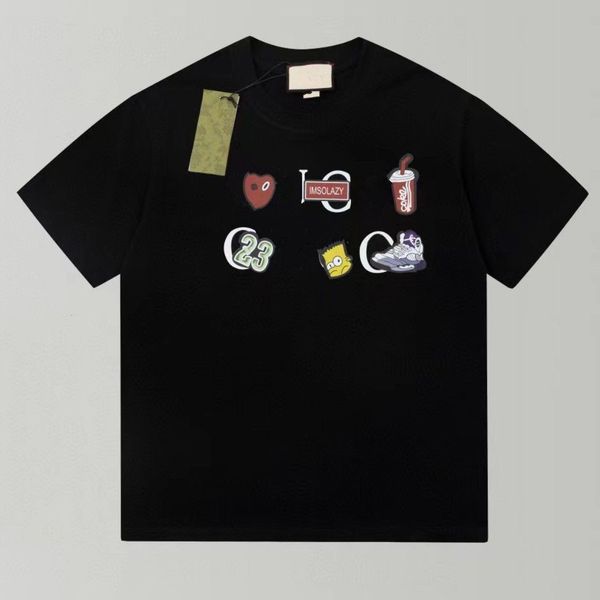 men's t-shirt designer high-quality summer printed casual loose round neck short-sleeved men and women couples clothing m-4xl, White;black
men's t-shirt designer high-quality summer printed casual loose round neck short-sleeved men and women couples clothing m-4xl, White;black