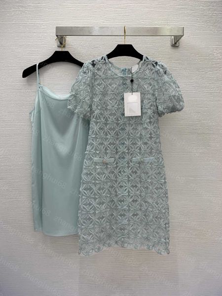23ss womens designer clothing summer dresses women dress hollow out a version type round neck short sleeve dress suspender lining leggings s, Black;gray
23ss womens designer clothing summer dresses women dress hollow out a version type round neck short sleeve dress suspender lining leggings s, Black;gray