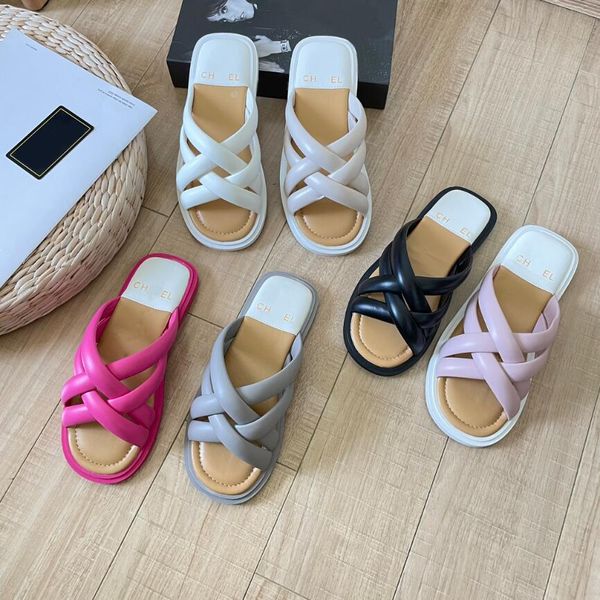 french designer c summer womens slippers high-end macaron color bread sandals luxury soft sheepskin wrap simple and lightweight, Black
french designer c summer womens slippers high-end macaron color bread sandals luxury soft sheepskin wrap simple and lightweight, Black