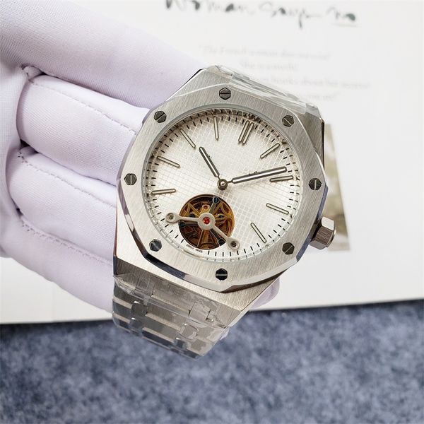 luxury automatic tourbillon stainless steel men's watch 42mm silver white steel belt high-quality aaa watch, Slivery;golden
luxury automatic tourbillon stainless steel men's watch 42mm silver white steel belt high-quality aaa watch, Slivery;golden