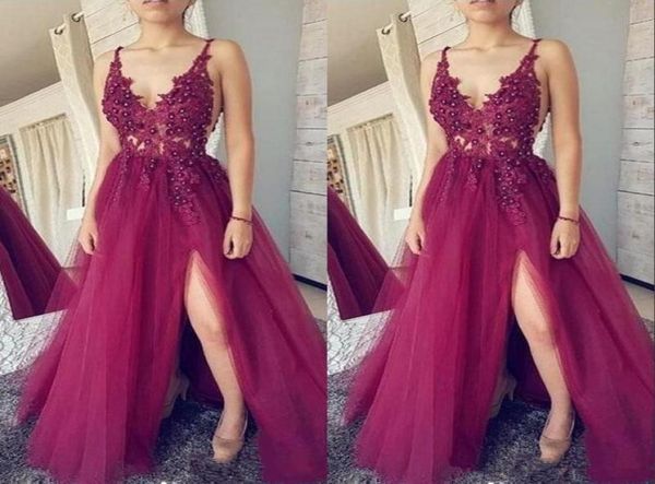 2020 new dark fuchsia deep v neck prom dresses lace tulle split formal evening dresses long party gowns 7172130883, Black
2020 new dark fuchsia deep v neck prom dresses lace tulle split formal evening dresses long party gowns 7172130883, Black