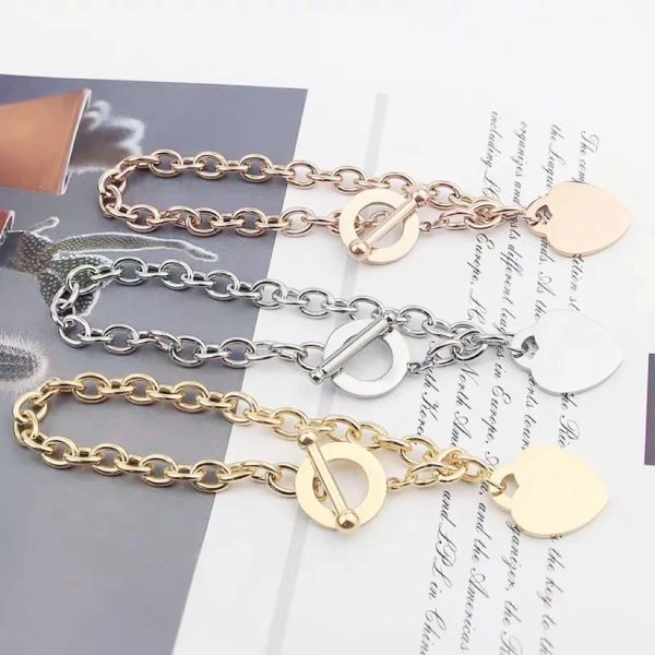 new classic designer women's necklace bracelet set fashion heart set gold girl valentine's day gift love necklace 316l stainless s, Silver
new classic designer women's necklace bracelet set fashion heart set gold girl valentine's day gift love necklace 316l stainless s, Silver