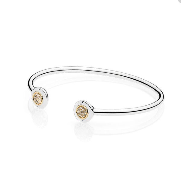 two-tone golden cuff bangle for pandora authentic sterling silver bracelet designer jewelry for women sisters gift crystal diamond open brac, White
two-tone golden cuff bangle for pandora authentic sterling silver bracelet designer jewelry for women sisters gift crystal diamond open brac, White