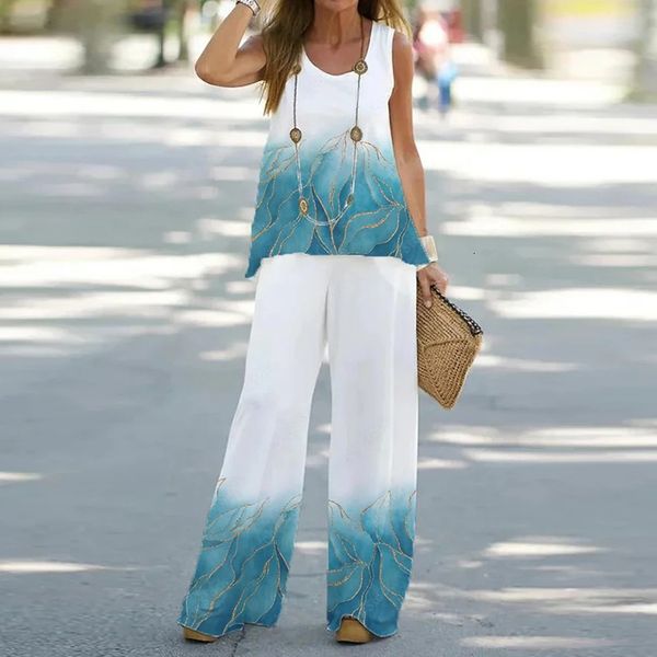 women's two piece pants 2 piece summer set women casual women's printed sleeveless elastic high waist pants two piece set woman cl, White
women's two piece pants 2 piece summer set women casual women's printed sleeveless elastic high waist pants two piece set woman cl, White
