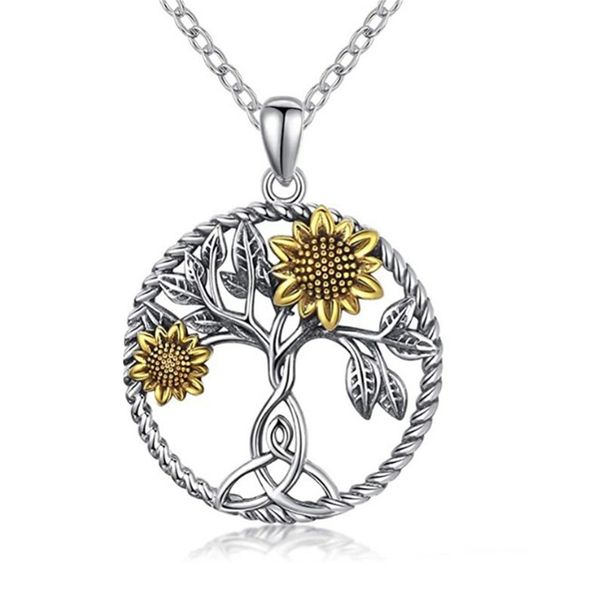 10pcs fashionable creative tree of life sunflower pendant necklace suitable for women's birthday party accessories, Silver
10pcs fashionable creative tree of life sunflower pendant necklace suitable for women's birthday party accessories, Silver