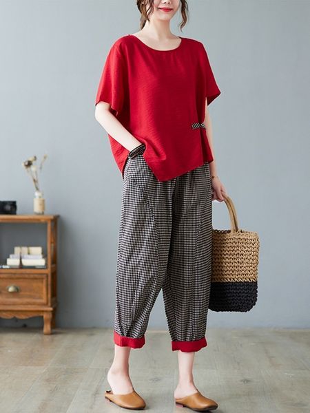 women's two piece pants 2 piece sets women casual t-shirt and ankle-length pants arrival summer vintage style loose female pant suits b, White
women's two piece pants 2 piece sets women casual t-shirt and ankle-length pants arrival summer vintage style loose female pant suits b, White