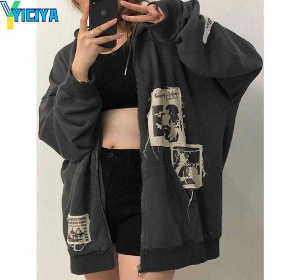yiciya emo women alt punk hoodie zip up grunge aesthetic jacket vintage streetshirt harajuku sweatshirts graffiti y2k zipper female clothing, Black
yiciya emo women alt punk hoodie zip up grunge aesthetic jacket vintage streetshirt harajuku sweatshirts graffiti y2k zipper female clothing, Black