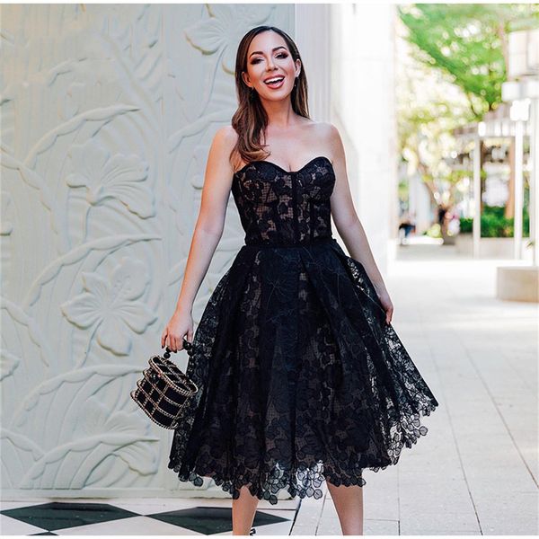 short sweety formal evening dresses black sweetheart lace ankle-length a-line plus size prom party gowns 08, Black;red
short sweety formal evening dresses black sweetheart lace ankle-length a-line plus size prom party gowns 08, Black;red