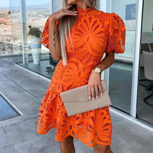 basic casual dresses women fashion embroidery hollow lace mini dress casual puff short sleeve party dress elegant half high neck solid ruffl, Black;gray
basic casual dresses women fashion embroidery hollow lace mini dress casual puff short sleeve party dress elegant half high neck solid ruffl, Black;gray