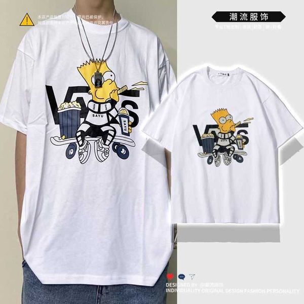 pure cotton round neck simpson print popular fashion cartoon short sleeved t-shirt for men and women korean version loose fitting couple clo, White;black
pure cotton round neck simpson print popular fashion cartoon short sleeved t-shirt for men and women korean version loose fitting couple clo, White;black
