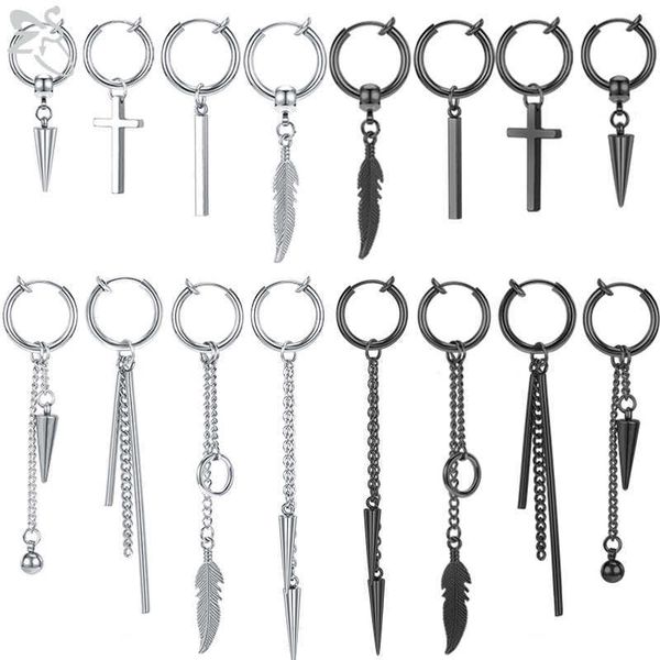 stud zs 1 pair stainless steel ear clip punk cross dangle earrings for men women dna boy kpop earrings ear cuff cartilage earring z0517, Golden;silver
stud zs 1 pair stainless steel ear clip punk cross dangle earrings for men women dna boy kpop earrings ear cuff cartilage earring z0517, Golden;silver