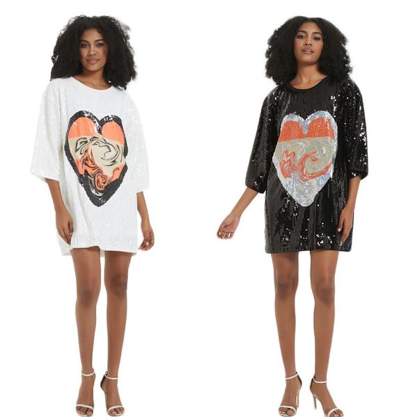 women's casual dress 2023 summer new fashion short sleeved women's dress designer ggity sequin loose fitting women's dress, Black;gray
women's casual dress 2023 summer new fashion short sleeved women's dress designer ggity sequin loose fitting women's dress, Black;gray