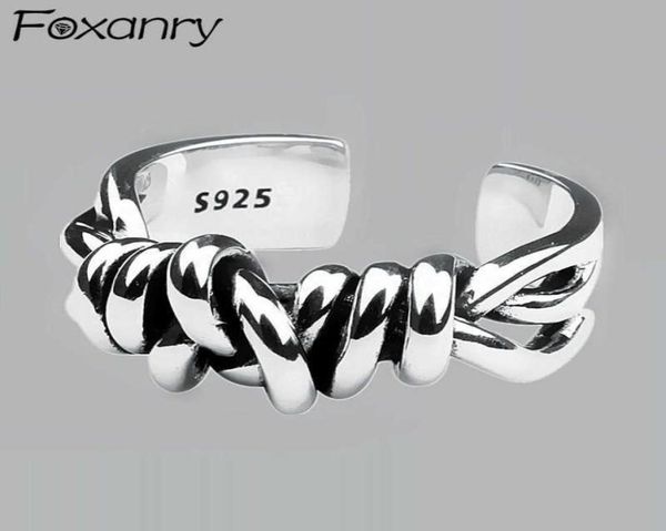 foxanry 925 sterling silver vintage woven winding rings for women line knotted opening thai silver finger ring jewelry creative q09098866
foxanry 925 sterling silver vintage woven winding rings for women line knotted opening thai silver finger ring jewelry creative q09098866