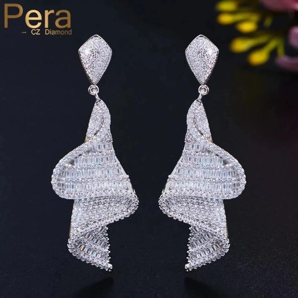 knot pera elegant sparkling white cubic zirconia silver color long geometry dangle drop wedding party earrings for brides e636
knot pera elegant sparkling white cubic zirconia silver color long geometry dangle drop wedding party earrings for brides e636