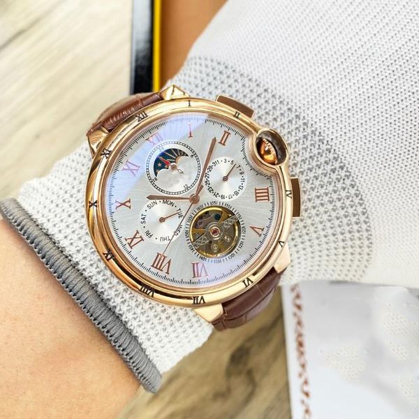 men's watches automatic mechanical watch leather strap sapphire waterproof casual classic fashion, Slivery;brown
men's watches automatic mechanical watch leather strap sapphire waterproof casual classic fashion, Slivery;brown