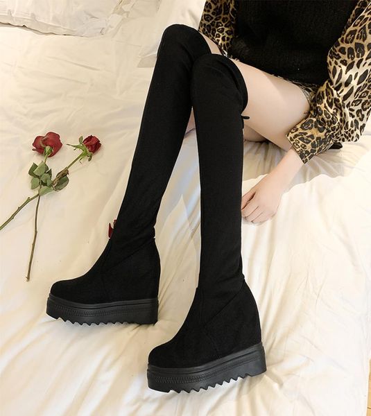 high stovepipe botines ladies girls height increase long botte winter over knee thigh high boots women platform snow botas plush1699018, Black
high stovepipe botines ladies girls height increase long botte winter over knee thigh high boots women platform snow botas plush1699018, Black