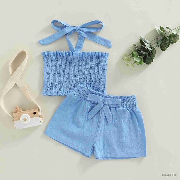 clothing sets kids girl halter tanks and shorts solid color pleated decoration casual summer clothing r230518, White
clothing sets kids girl halter tanks and shorts solid color pleated decoration casual summer clothing r230518, White