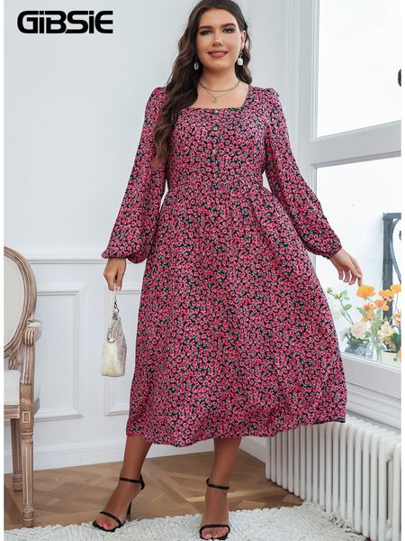 plus size dresses gibsie size square neck floral print button front dress women boho vintage lantern sleeve a-line elegant midi 230518, Black
plus size dresses gibsie size square neck floral print button front dress women boho vintage lantern sleeve a-line elegant midi 230518, Black